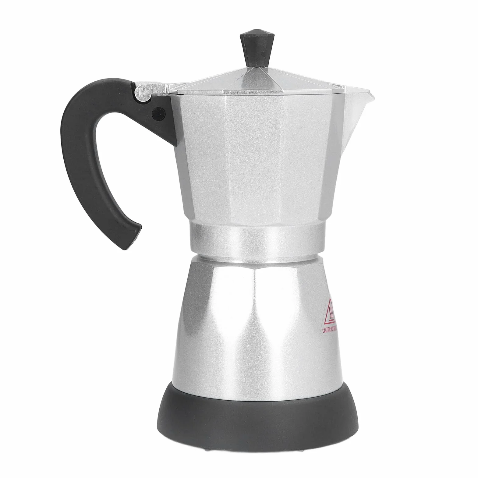 BuyWeek Elektryczny zaparzacz do espresso, 480 W, elektryczna maszyna do espresso, aluminiowy dzbanek Moka Pot 300 ml, wtyczka EU 220 V-240 V