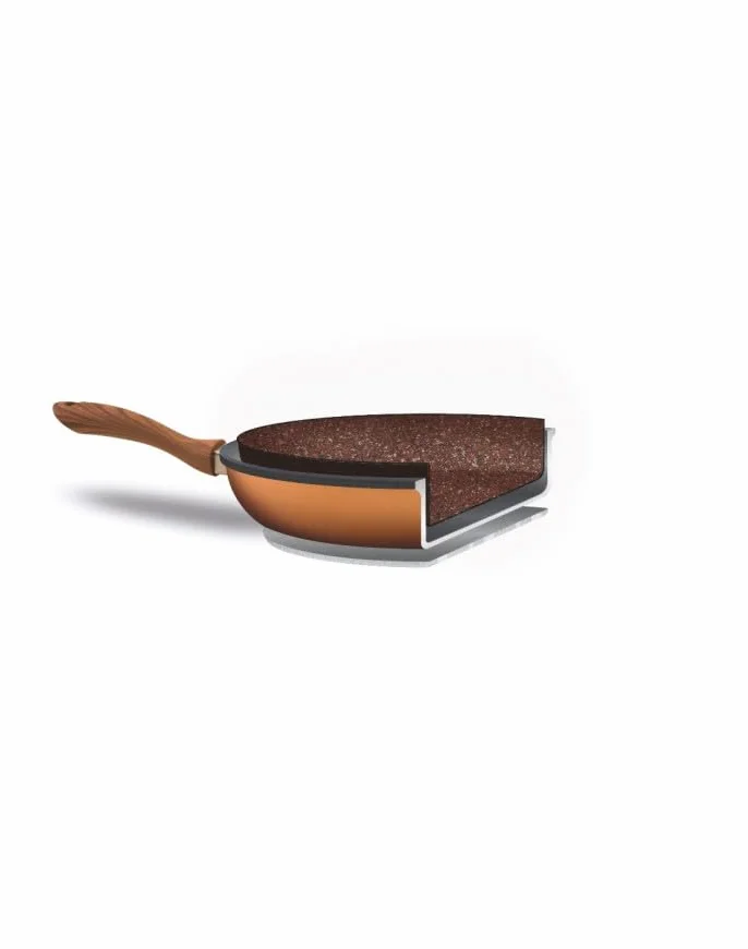 Venteo KitchenPro patelnia granitowa 28 cm z powłoką nieprzywierającą i pokrywą