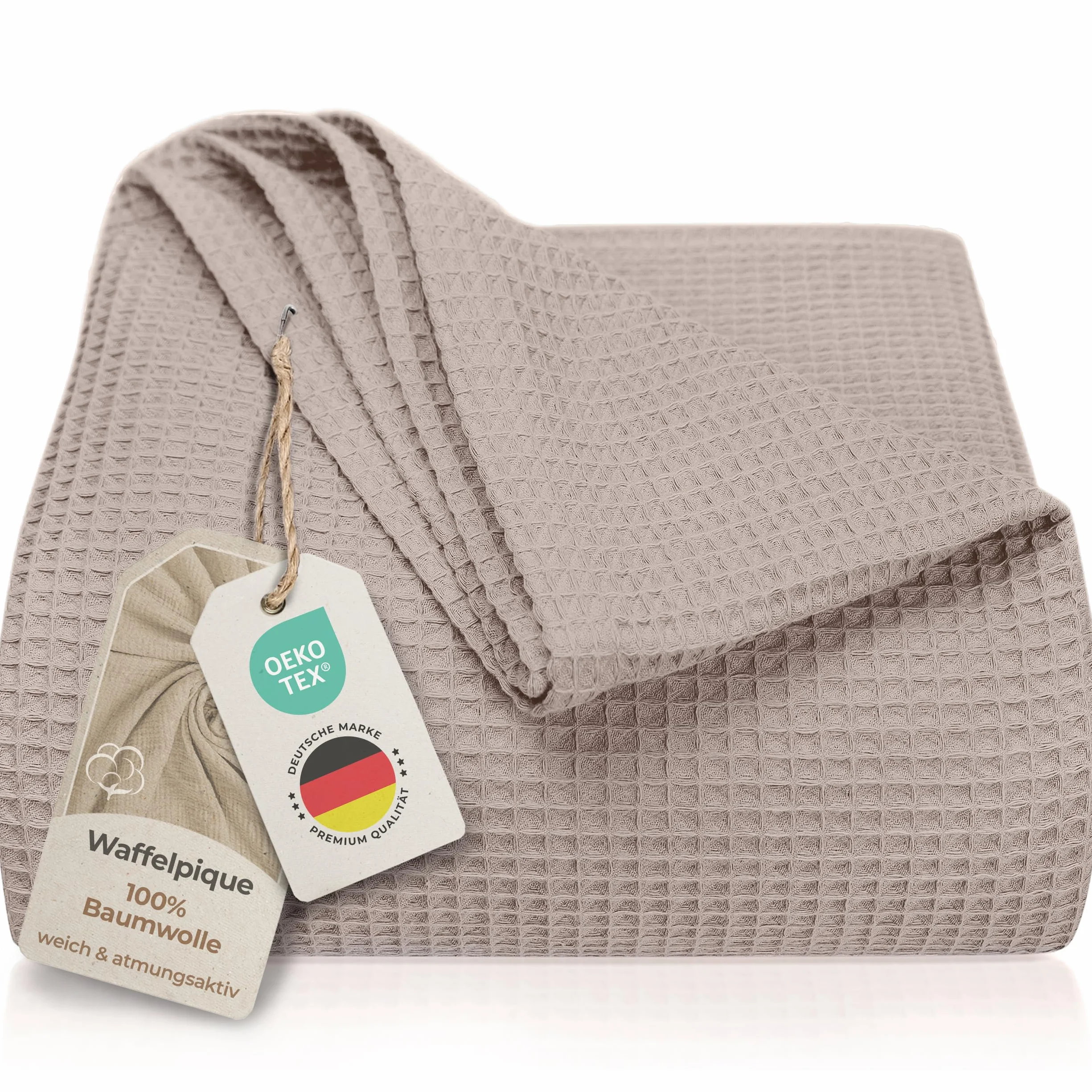 LAYNENBURG Narzuta premium 180 x 220 cm - Waflowa pique 100% bawełna - lekka narzuta domowa o wyglądzie waflowym - narzuta bawełniana jako narzuta na łóżko, narzuta na sofę, narzuta na kanapę - koc na