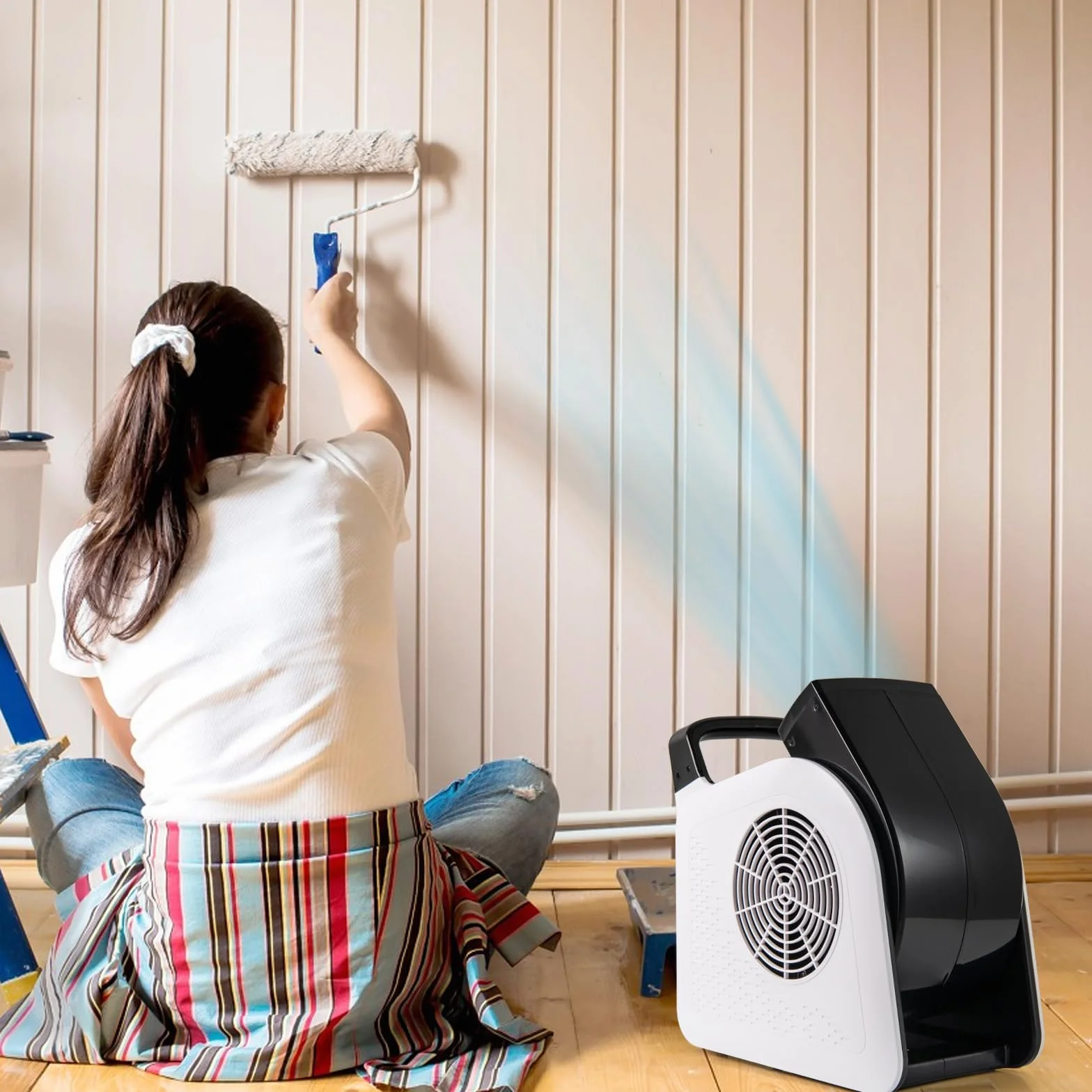 COSTWAY Dmuchawa podłogowa 130 W 3 prędkości głowica obracana 185° wentylator stojący