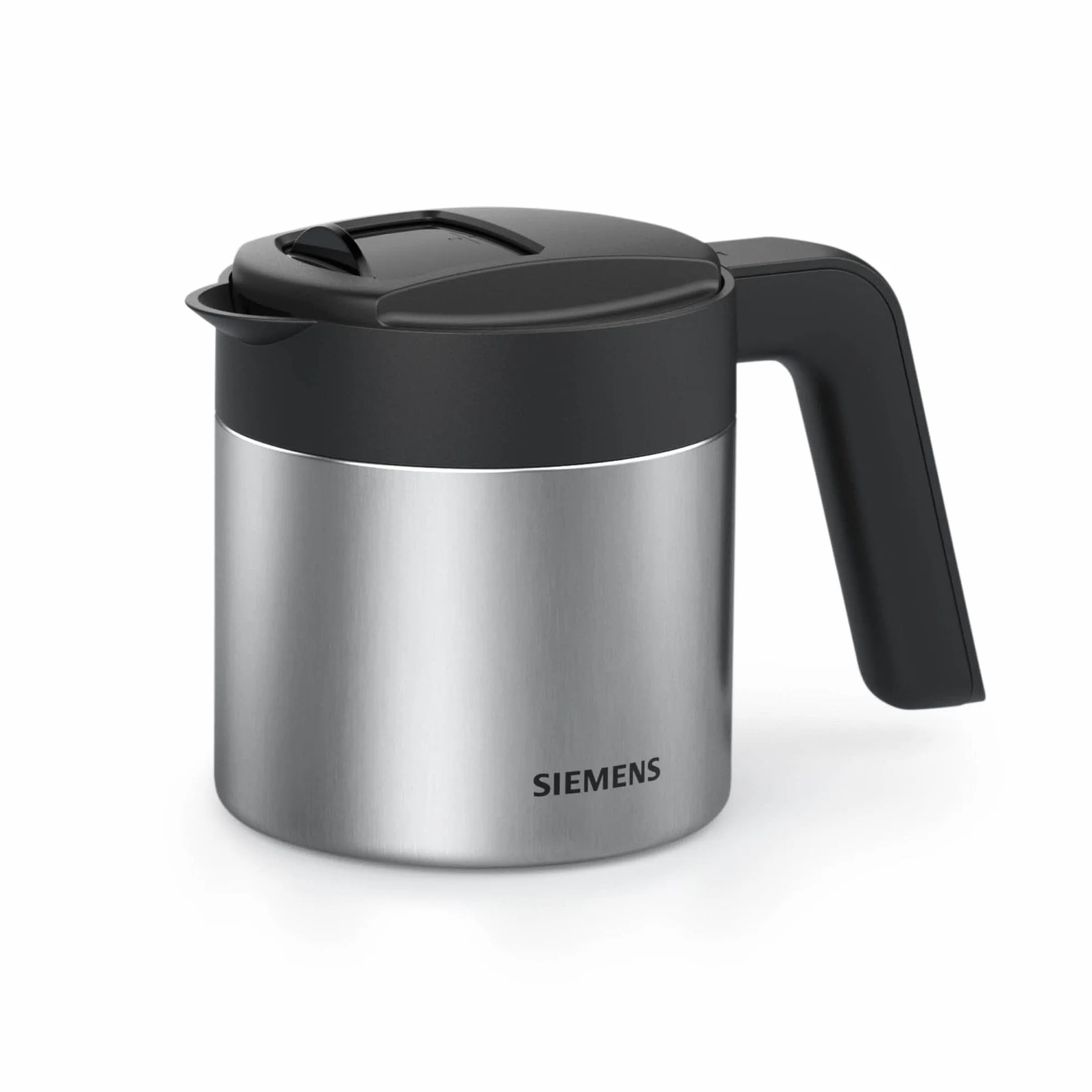 Siemens Termiczny dzbanek do kawy TZ40001, bezpośrednie parzenie z ekspresu do kawy, funkcja utrzymania ciepła, przesuwna pokrywa, łatwy do czyszczenia, idealny do EQ500, EQ700, EQ6 Plus i EQ900, 1 l,