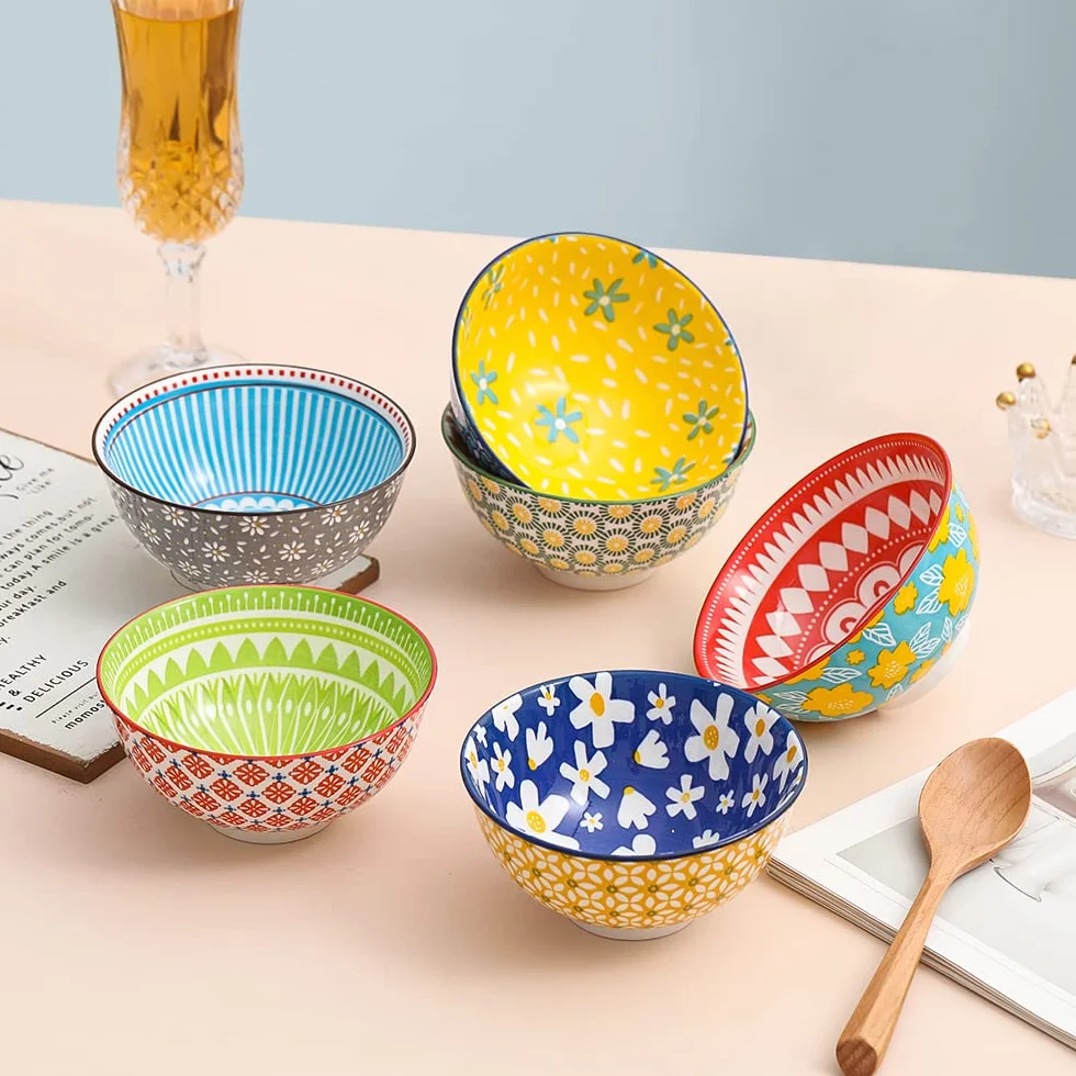 Zestaw 6 małych misek ceramicznych 11 cm 300 ml do mikrofali i zmywarki