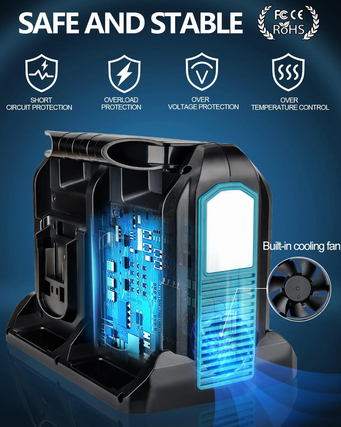 Taingwei Falownik 350 W Sine Wave do akumulatora Makita 18 V, 4 porty 18 V na 230 V V z 3 portami USB-A, 1 port USB-C, 300 lm, światło LED na kemping, podróże, polowanie, sytuacje awaryjne (tylko