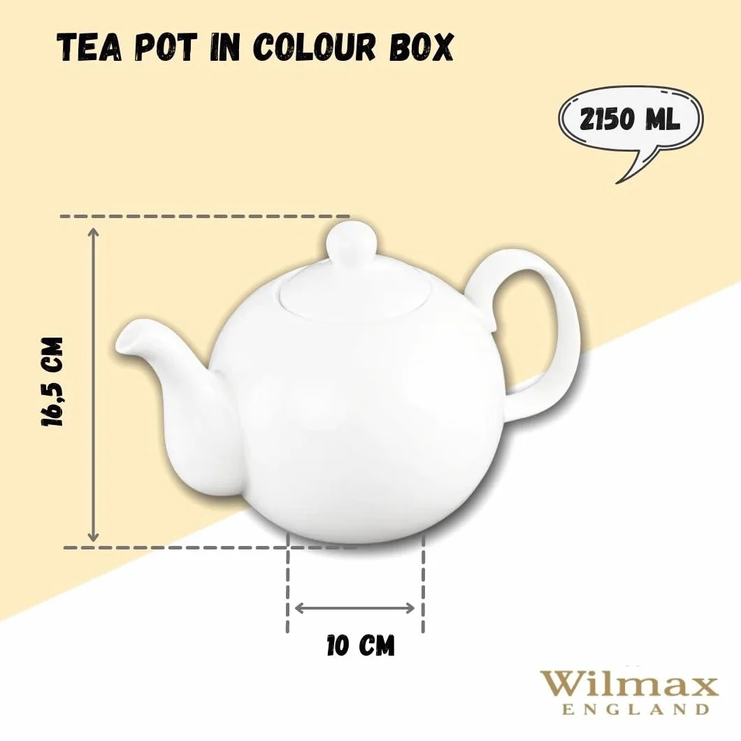 Wilmax WL-994045/A porcelanowy dzbanek do herbaty, biały, pojemność 2150 ml