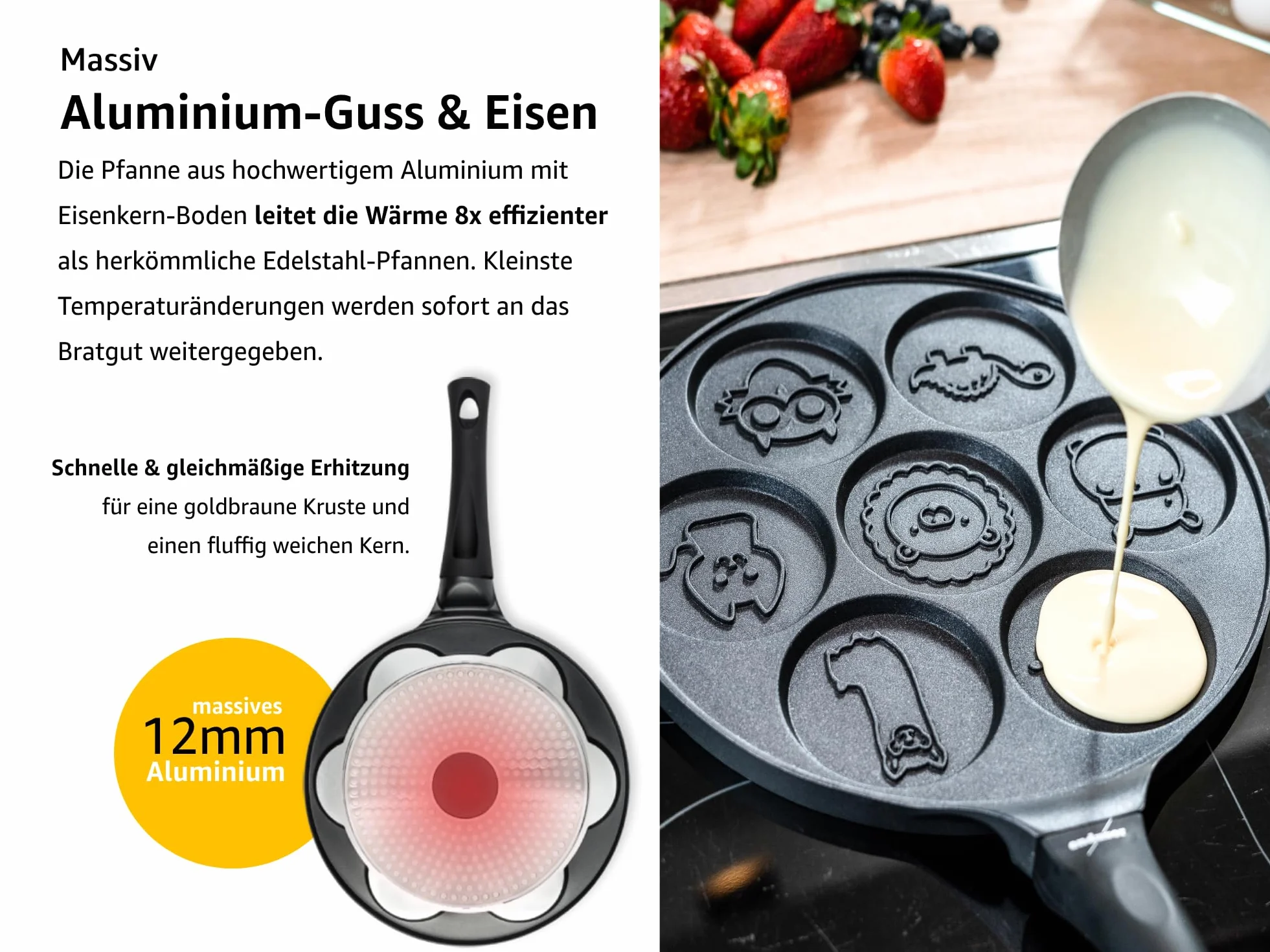 endusor Patelnia do naleśników Ø26cm z powłoką PowerShield Indukcja Ceran Gaz Elektro