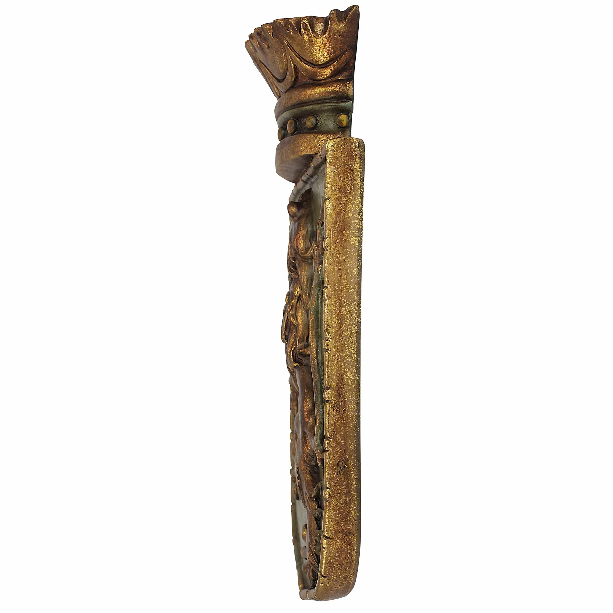 Design Toscano Średniowieczny szyld lew rzeźba ścienna