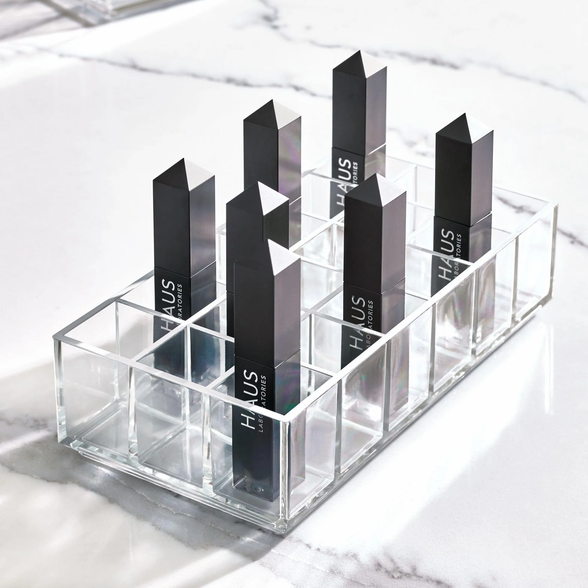 iDesign Plastikowy organizer na szminkę z kolekcji Sarah Tanno, 20 x 10 x 5 cm, przezroczysty