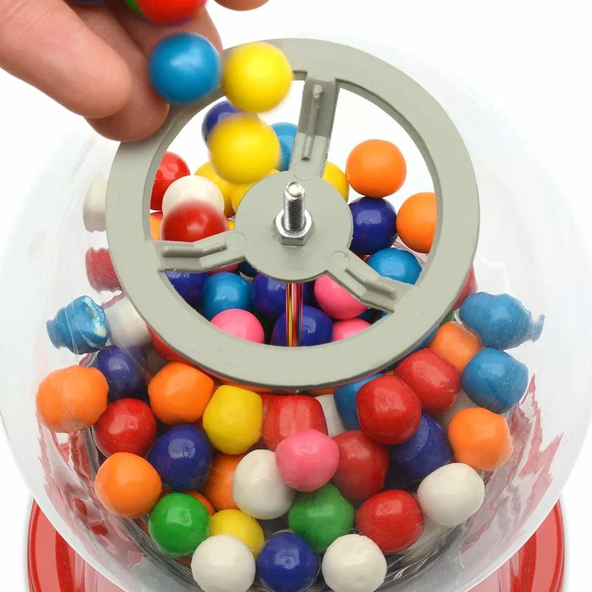 CKB LTD Duża maszyna do Gumball retro dozownik słodyczy skarbonka na monety 28 cm czerwony