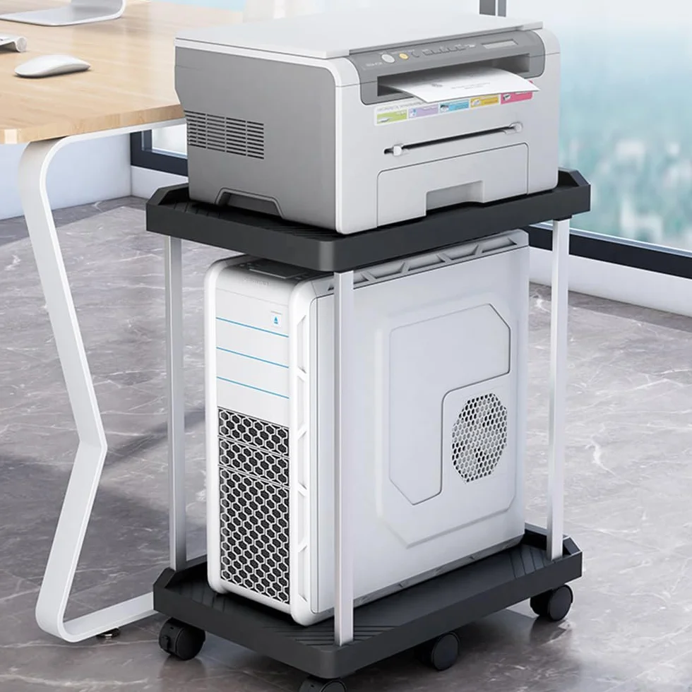 Mobilny stojak na komputer 2-poziomowy z kółkami ATX PC