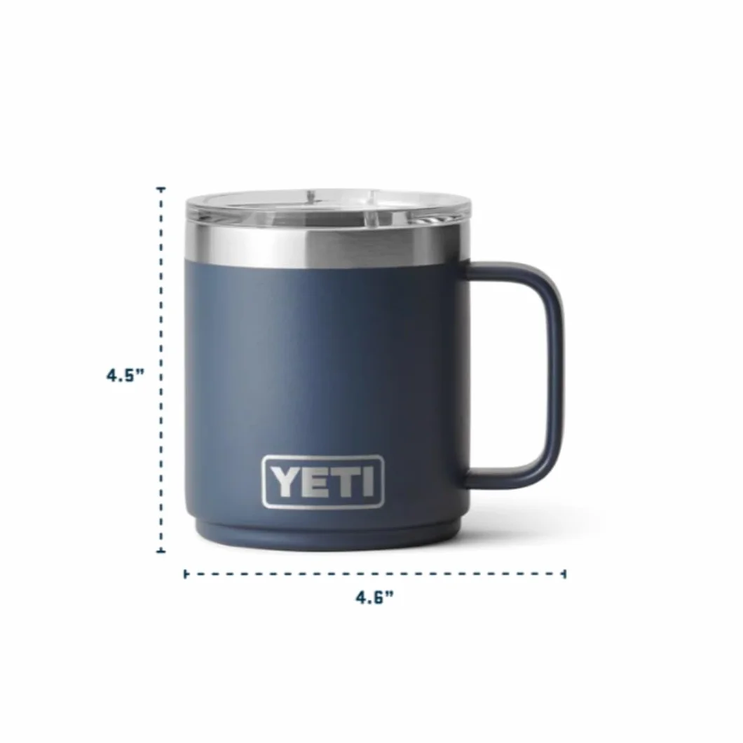 YETI Rambler 10 oz Stackable Mug with Durasip Ceramic Lining, Stainless Steel Vacuum Insulated Coffee Cup, Rescue Red