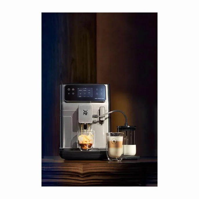 WMF Perfection szklany pojemnik na mleko 0,6 l, akcesoria Perfection ekspres do kawy z serii 600, łatwe przygotowanie mleka, obsługa, przechowywanie mleka, łatwe czyszczenie
