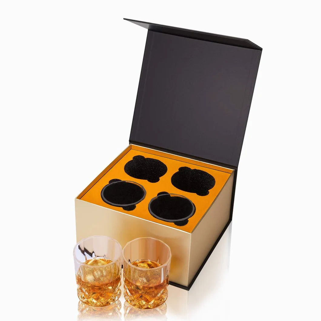 KANARS Zestaw Szklanek do Whisky, CKryształ Szkło Whisky 300 ml do Bourbon, Tequila, Koktajl, Koniak, Martini, Zestaw 4 Sztuk, Pudełko Upominkowe