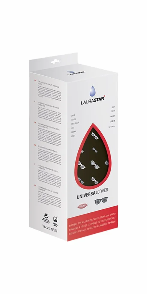 Laurastar Uniwersalny pokrowiec na pałąk, jedyne w swoim rodzaju wzornictwo Laurastar, 131 cm x 55 cm, 100% bawełna, praktyczny system zatrzasków, nadaje się do wszystkich desek do prasowania innych marek, można prać w pralce