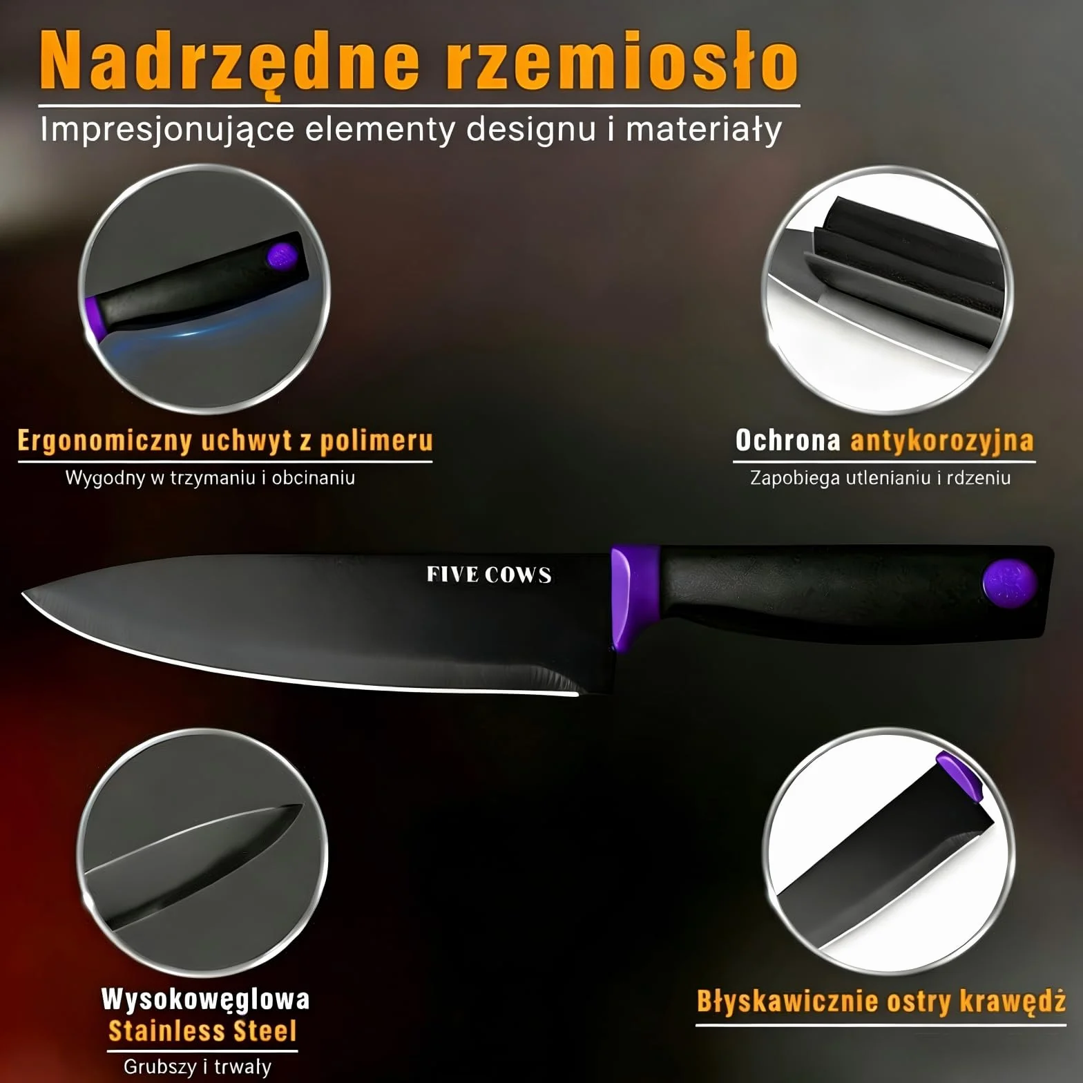 14-elementowy zestaw noży kuchennych, wytrzymały zestaw noży do gotowania o ostrzu jak brzytwa z niemieckiej stali nierdzewnej w bloku i szlifierce, profesjonalny zestaw noży do kuchni (Fioletowy)