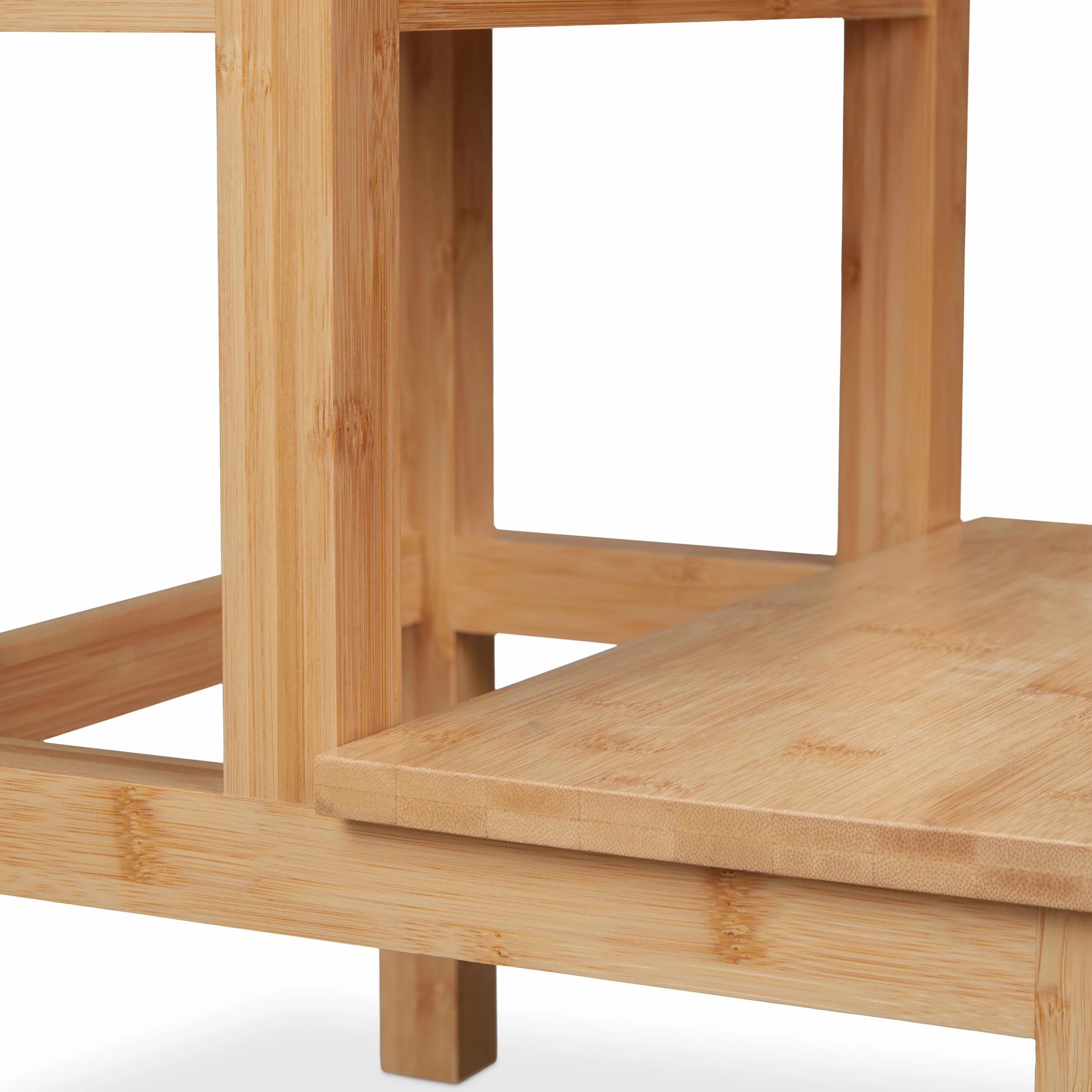 Relaxdays Taboret 2-stopniowy Bambus 100 kg 40x40x40,5 cm Naturalny