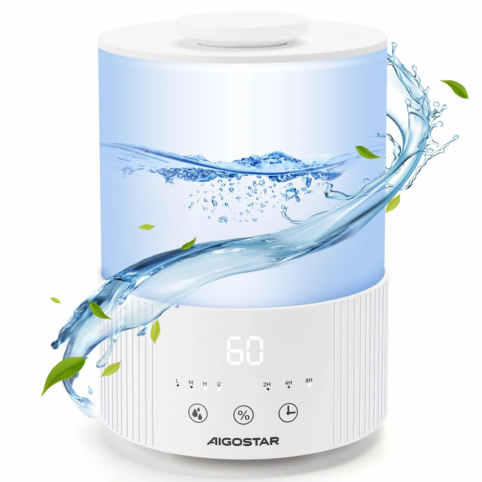 Aigostar Misty nawilżacz powietrza 2.5 l z dyfuzorem zapachowym 2 tryby mgły 7-kolorowe LED timer 8h
