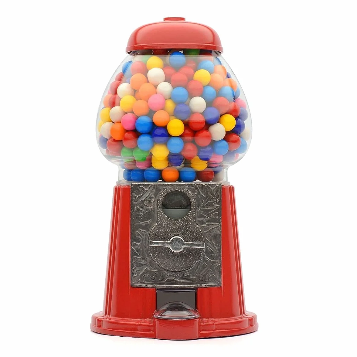 CKB LTD Duża maszyna do Gumball retro dozownik słodyczy skarbonka na monety 28 cm czerwony