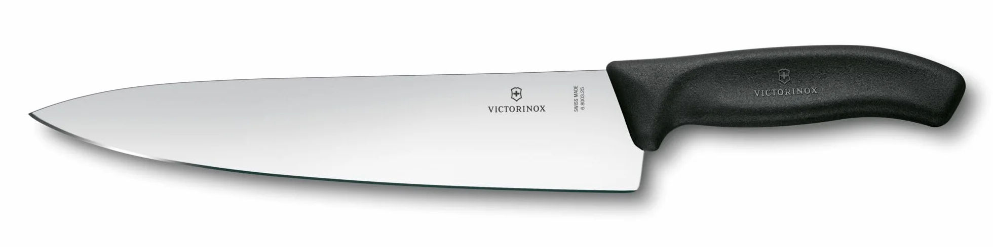 Victorinox Swiss Classic Tranchiermesser, extra scharfe Klinge, gerader Schliff, Kunststoff-Griff, Schwarz, spülmaschinengeeignet
