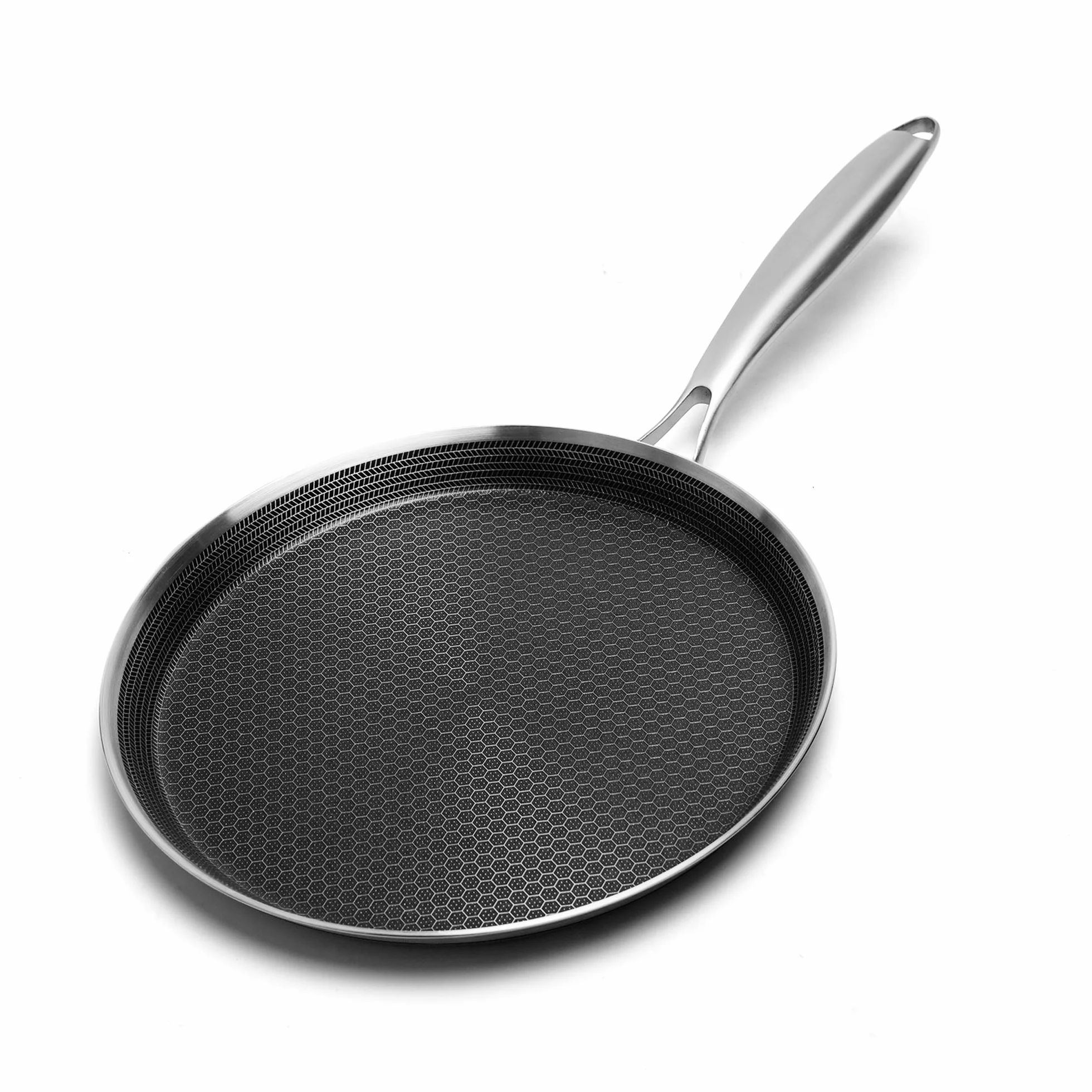 Innerwell Patelnia do naleśników ze stali nierdzewnej 26 cm, nieprzywierająca, kompatybilna indukcyjnie