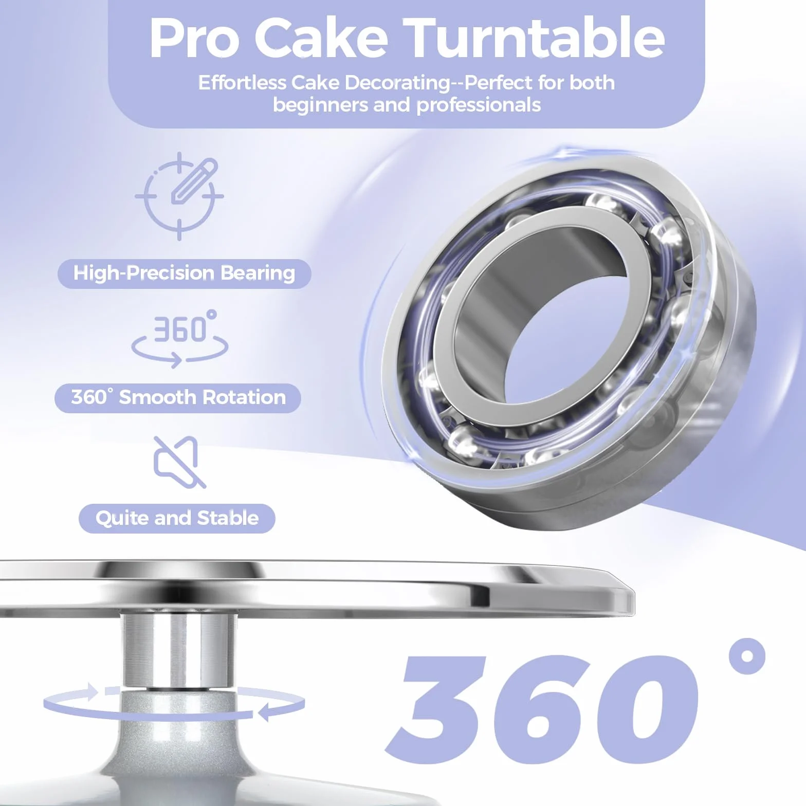 Obrotowy stojak na tort 30 cm ze stopu aluminium, talerz do dekoracji ciast