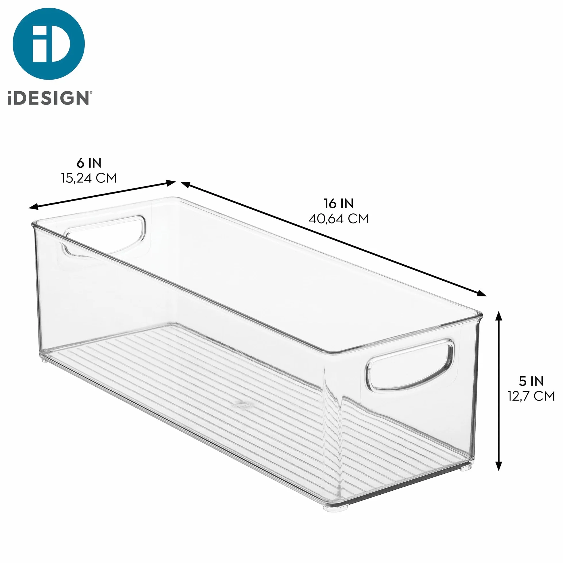 iDesign 4-częściowe plastikowe pojemniki do przechowywania spiżarni, zamrażarki i lodówki przezroczyste