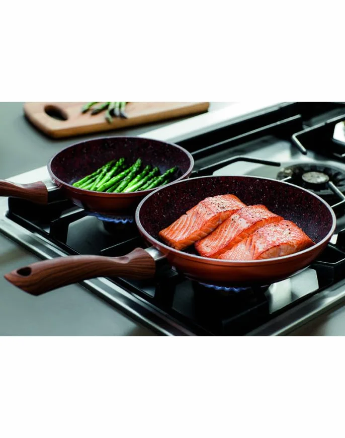 Venteo KitchenPro patelnia granitowa 28 cm z powłoką nieprzywierającą i pokrywą
