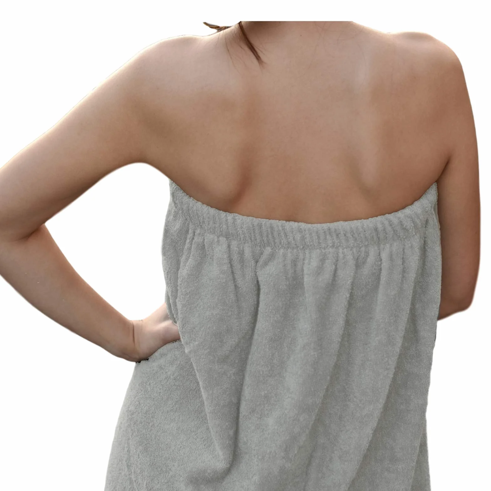 JEMIDI Kilt frotte Sarong M-XXL dla kobiet i mężczyzn, kolor antracytowy, szary, z haftem, 100% bawełna, kilt do sauny, sarong, ręcznik do sauny (damski)