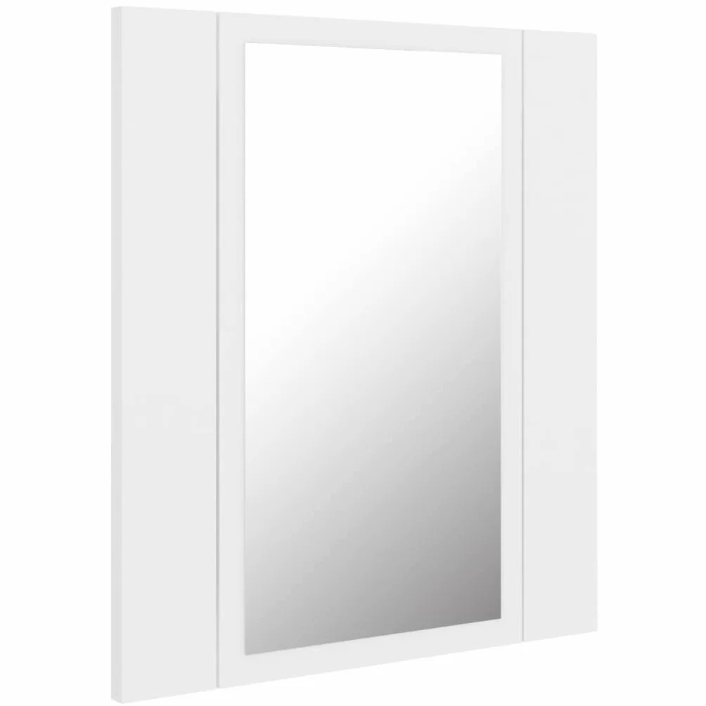 vidaXL Szafka łazienkowa z lustrem i LED, biała, 40x12x45 cm, akryl