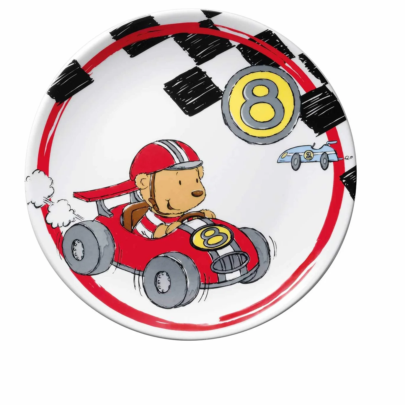 Puresigns One Quick - Vajilla infantil (7 piezas, porcelana, acero inoxidable pulido), kolor platado