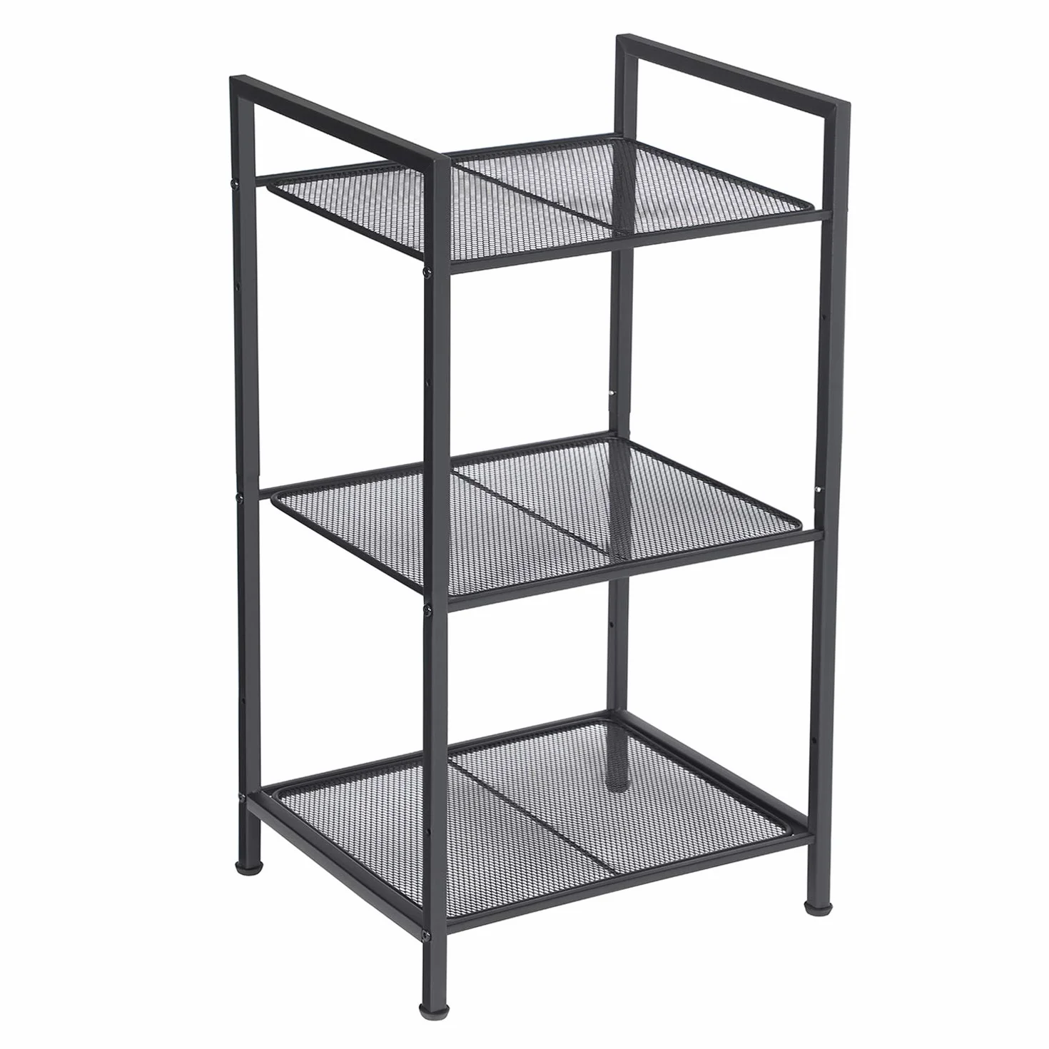SONGMICS Regał łazienkowy metalowy 3 poziomy regulowane półki czarny BSC33BK