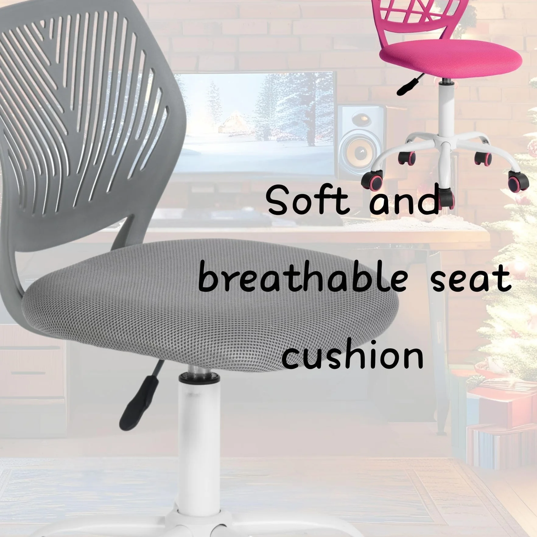 FurnitureR Krzesła obrotowe do jadalni, 1 szt., krzesło kuchenne, tapicerowane krzesło, krzesło obrotowe, wygodne krzesło z kółkami, oparcie, krzesło bez rękawów do jadalni, salonu, turkusowe, M