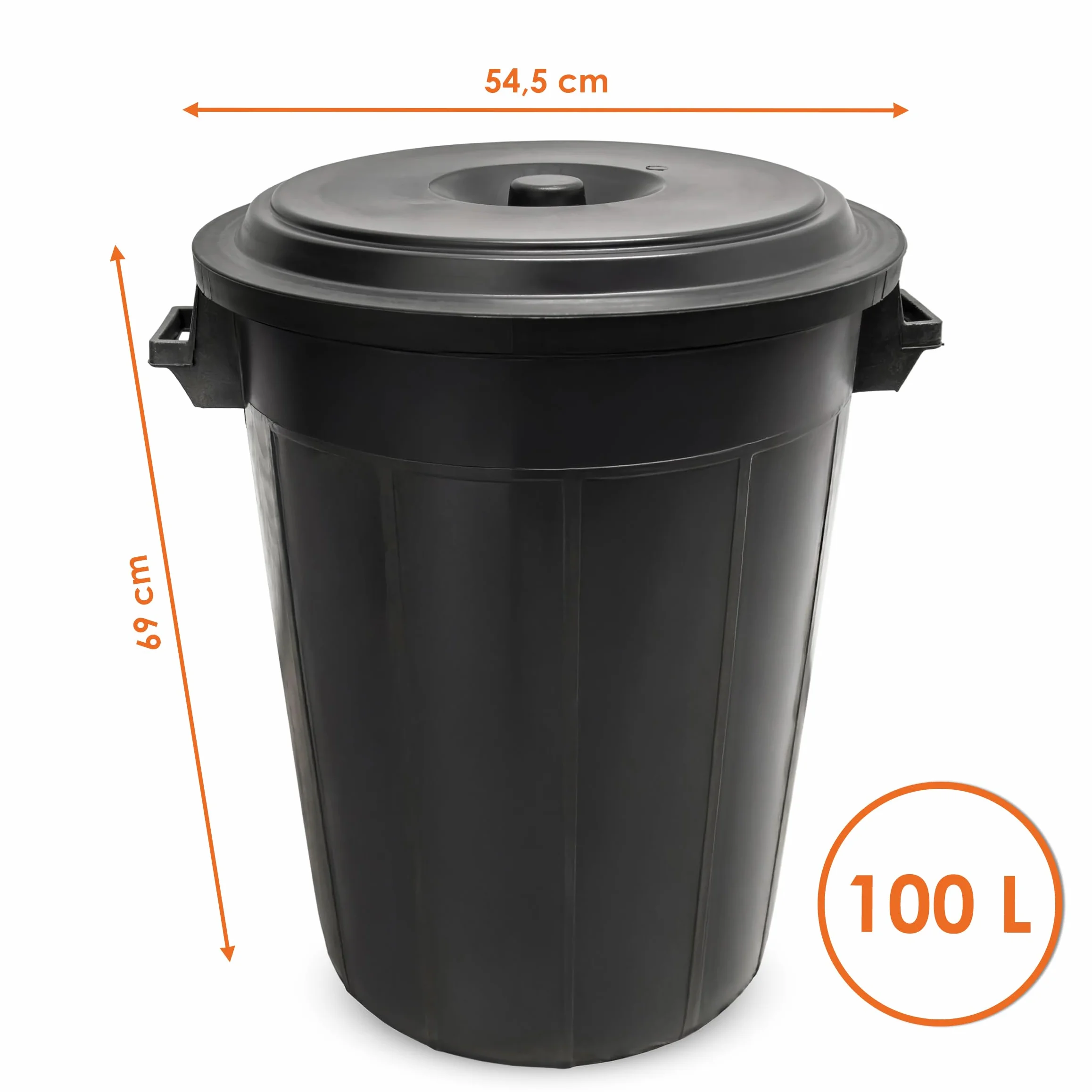 Spetebo Uniwersalny kosz na śmieci 100 l z pokrywką i 2 uchwytami