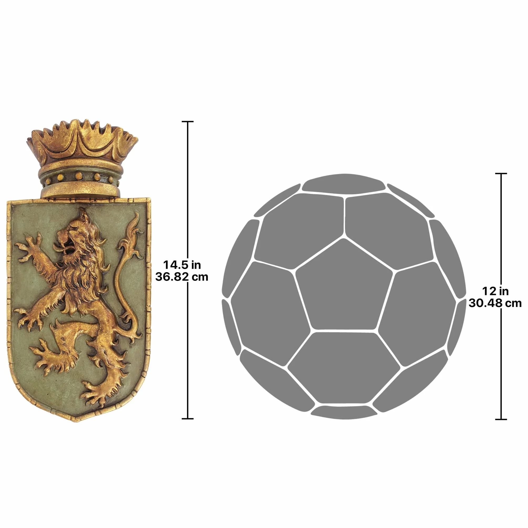 Design Toscano Średniowieczny szyld lew rzeźba ścienna