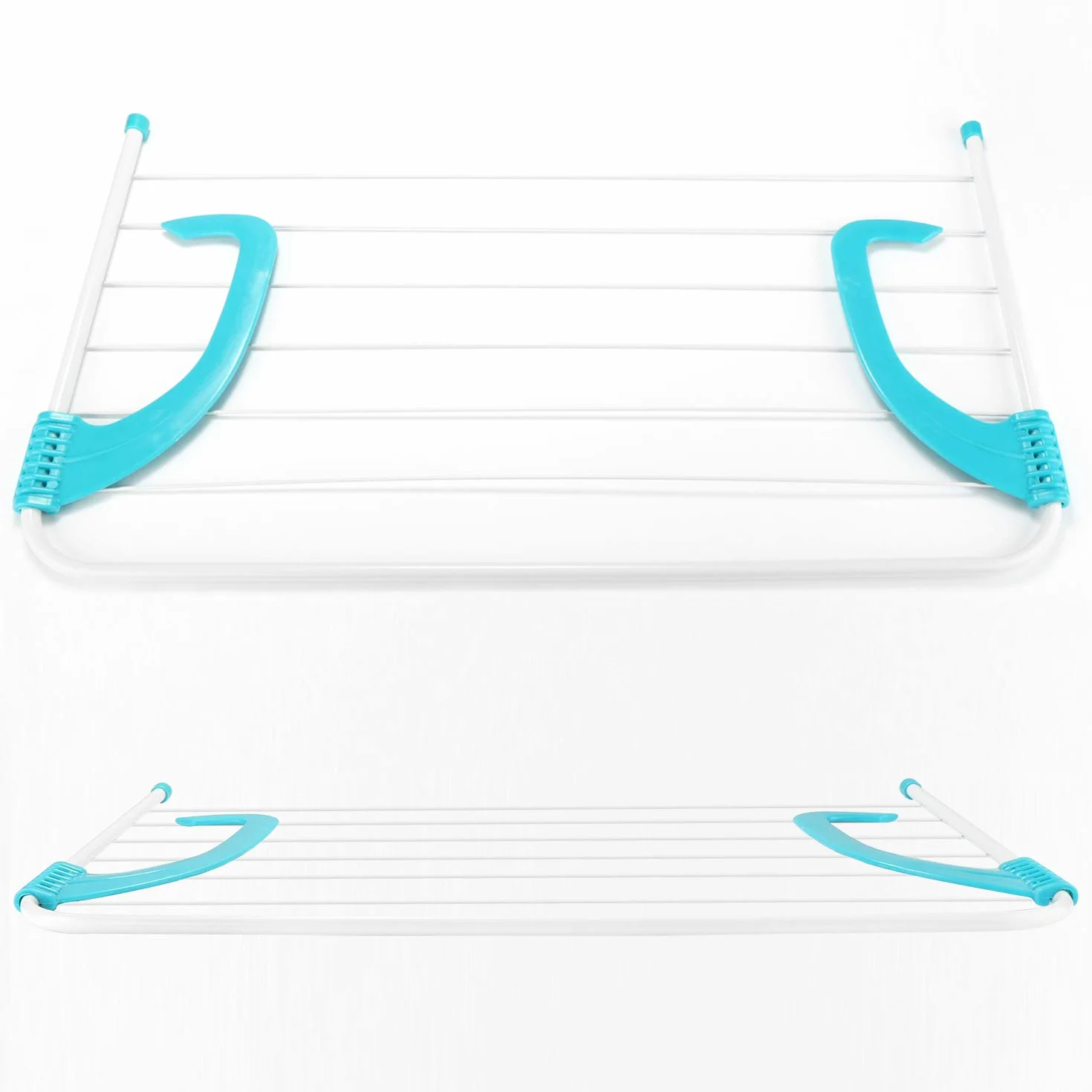 COM-FOUR® suszarka grzejnikowa 2x - regulowana suszarka wiszaca - idealna do suszenia prania na grzejniku lub balkonie (02 sztuki - 68 x 39 cm)