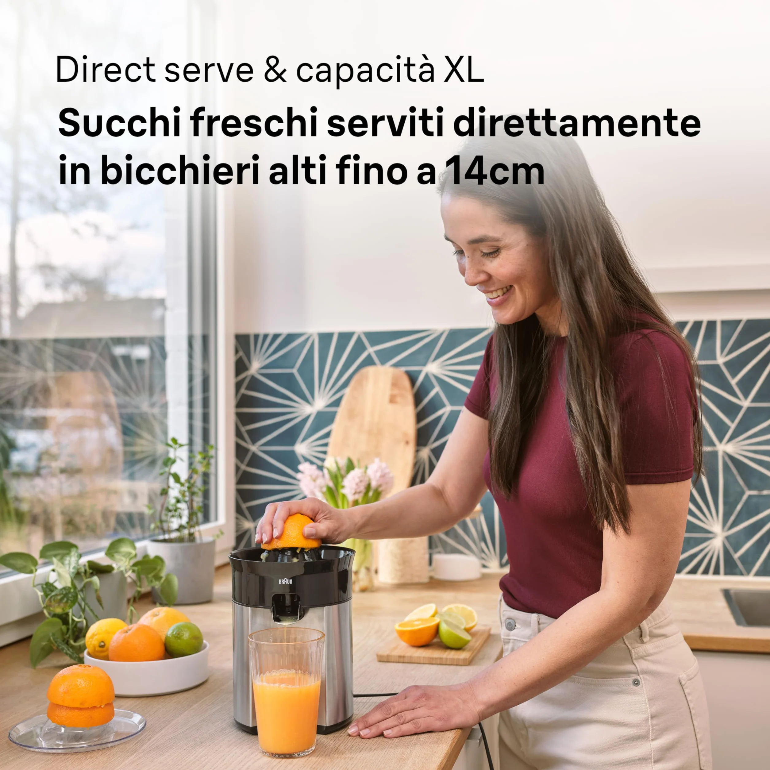 Braun CitrusQuick 5 CJ5050 BK wyciskarka do cytrusów, bezpośredni wylot soku, zabezpieczenie przed kapaniem, automatyczny start/stop, łatwe czyszczenie, system bezpośredniego serwowania, z pokrywą