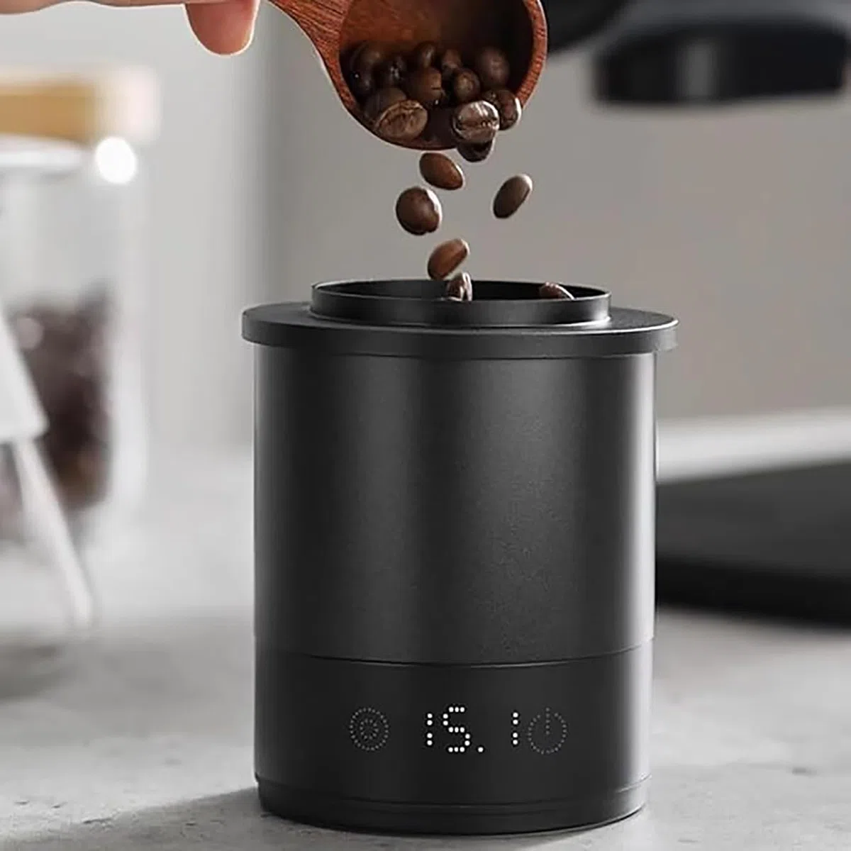 Cyfrowa waga do espresso, waga z dokładnością 0,1 g, otwór 58 mm dla dokładnego dozowania kawy, idealny do przygotowywania espresso i kawy kroplowej