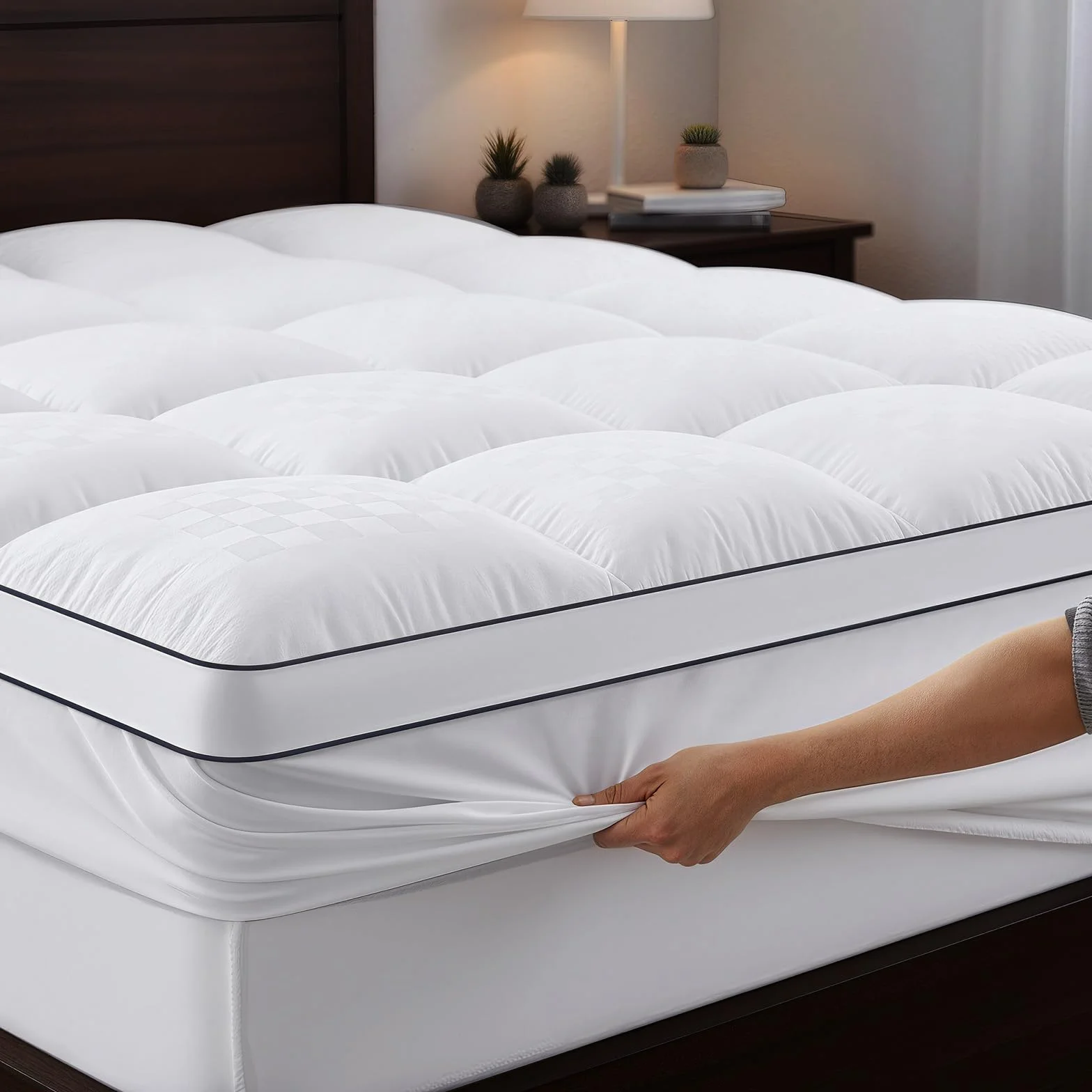 Nakładka na materac 135x190 cm 1200 g/m² hipoalergiczna antypoślizgowa