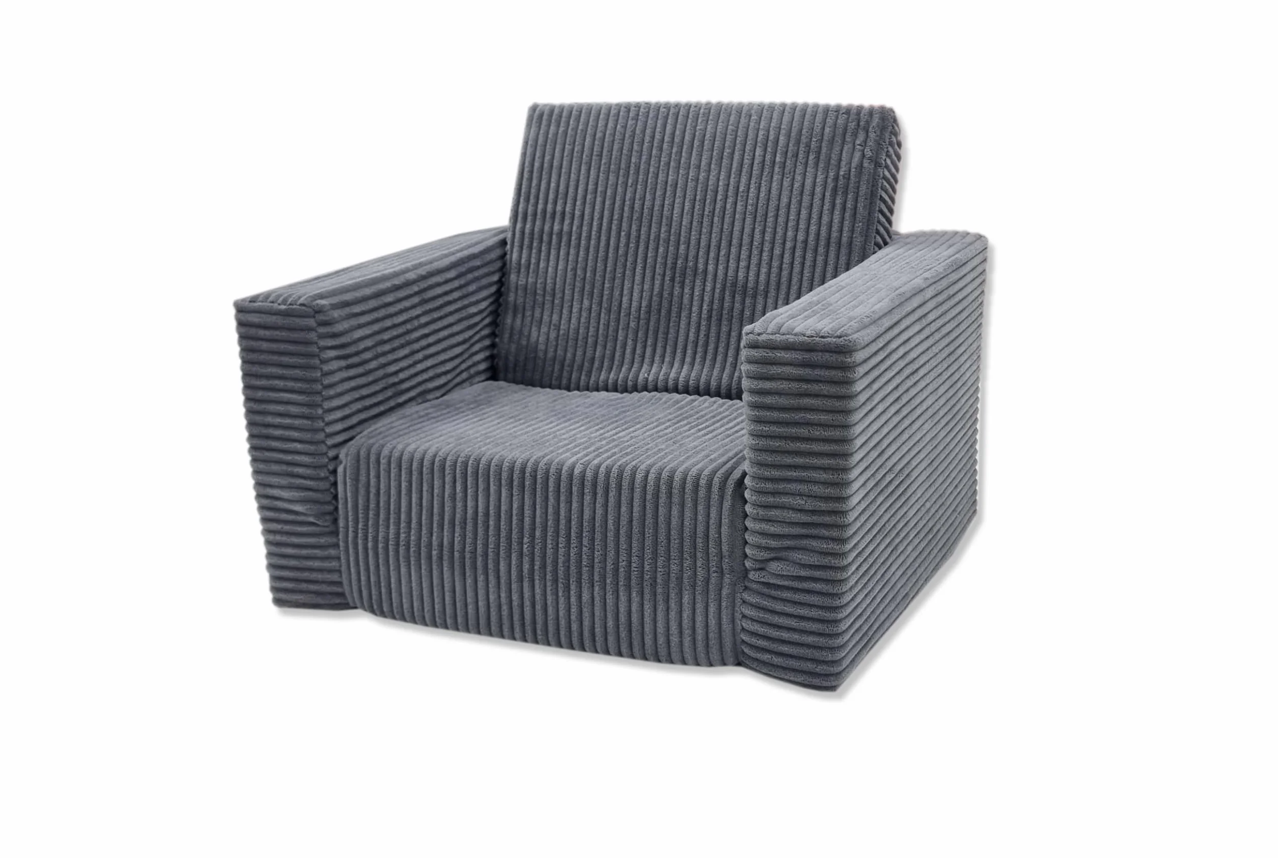 Odolplusz Składany fotel dziecięcy | Sofa dziecięca Mini-fotel dziecięcy Fotel przytulny | Meble dziecięce do pokoju dziecięcego | (sztruksowy grafit)