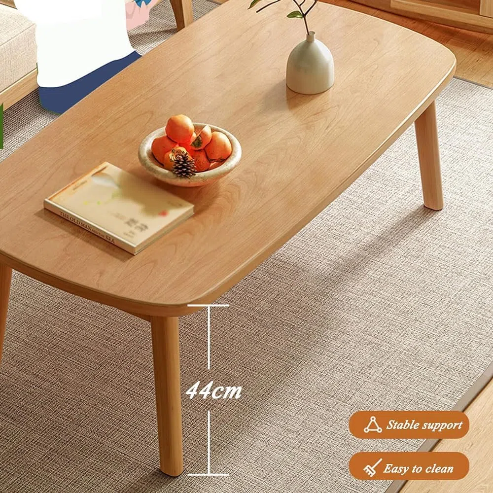 Przenośny prostokątny składany stolik kawowy minimalistyczny japoński design do małych przestrzeni nie wymaga montażu idealny do sypialni salonu na balkon kompaktowy niski stół