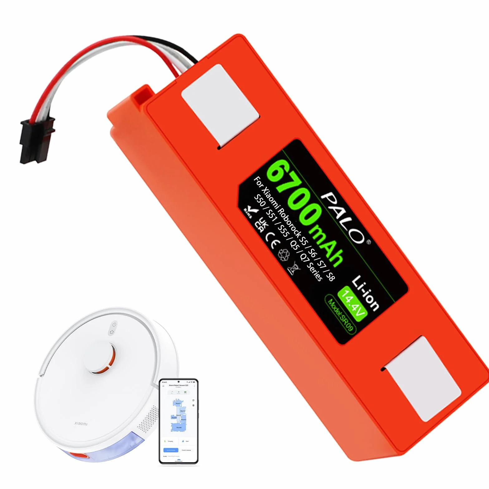 Akumulator 6700mAh do Xiaomi Roborock S5 S6 S7 S8 Q5 Q7 Max Pro
