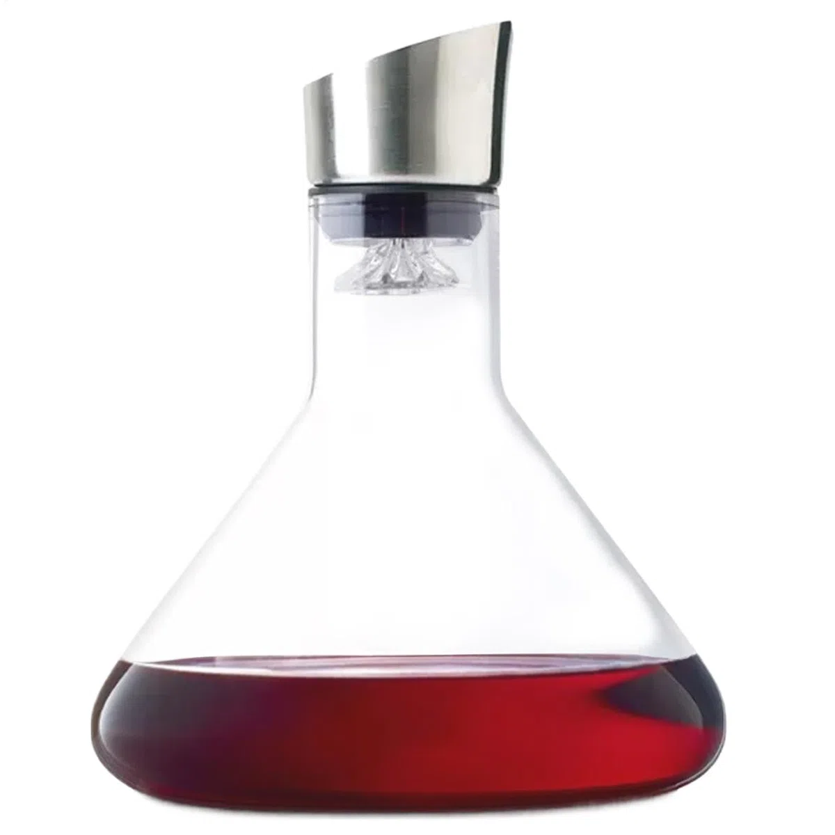 Dekanter do wina z dozownikiem, Aerator do butelek z winem, Aerator ręczny do wina, karafka z czerwonego szkła, karafka do wina 1500 ml kryształowa karafka do wina ręczny Aerator do dekantera wina,