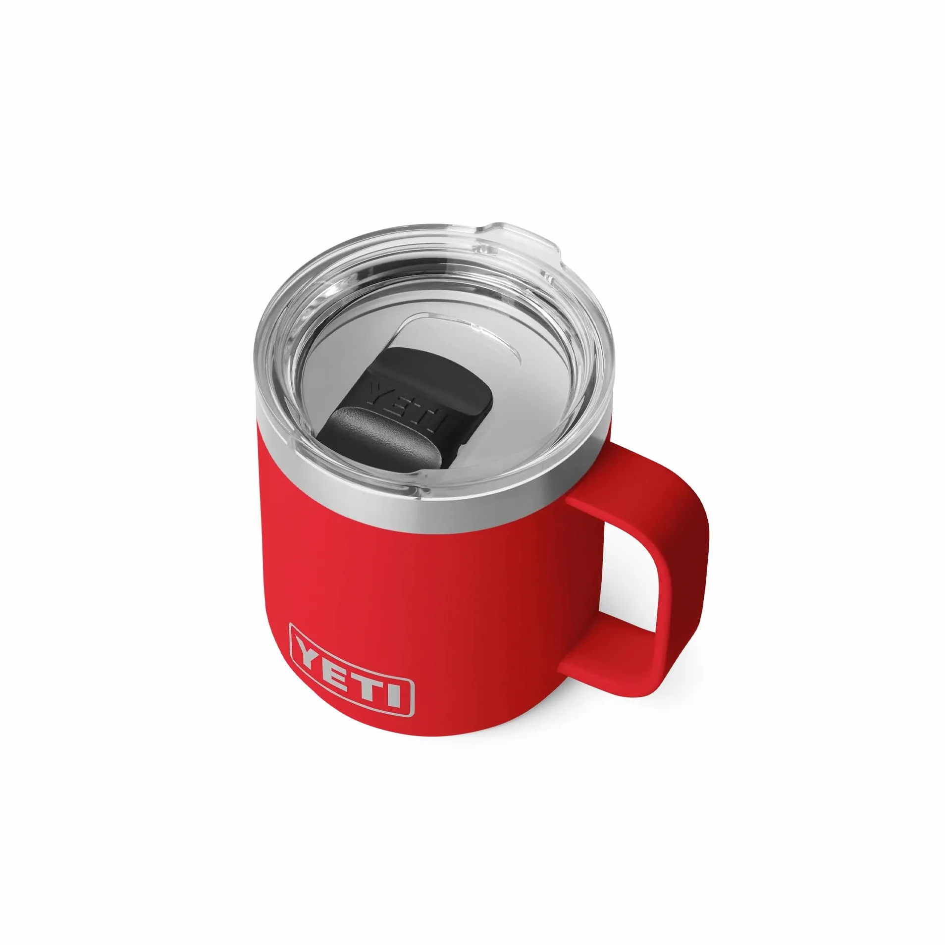 YETI Rambler 10 oz Stackable Mug with Durasip Ceramic Lining, Stainless Steel Vacuum Insulated Coffee Cup, Rescue Red