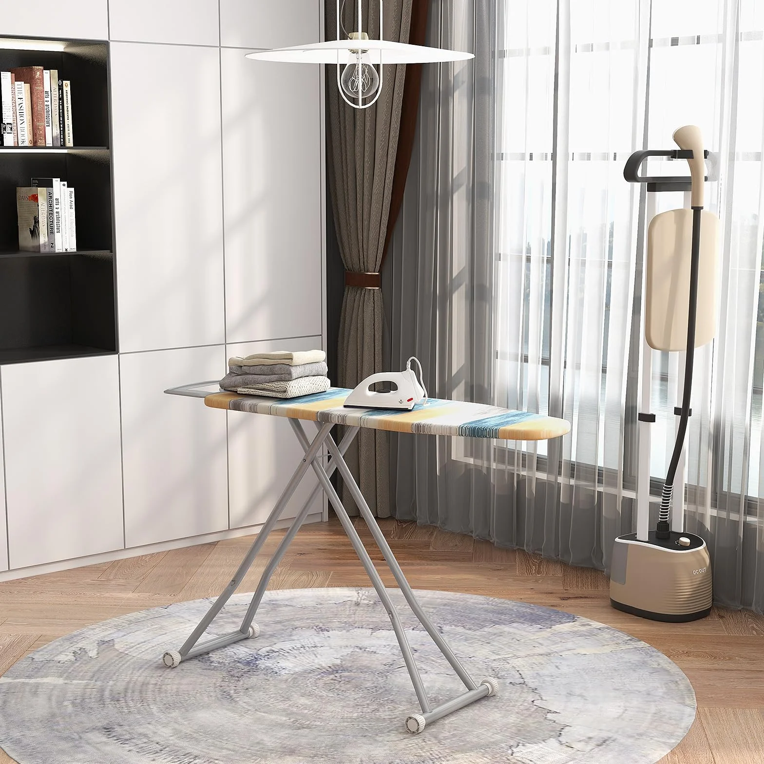 COSTWAY Składana deska do prasowania z regulacją wysokości, 30 kg, 123x42 cm
