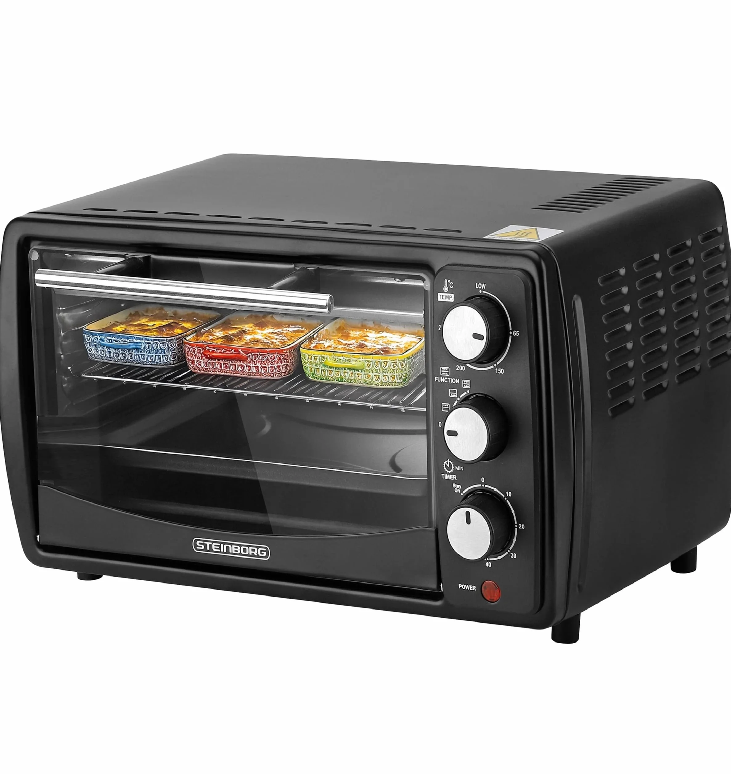 Steinborg Mini piekarnik 13 l 1200 W z timerem, grzanie górne i dolne, wolnostojący