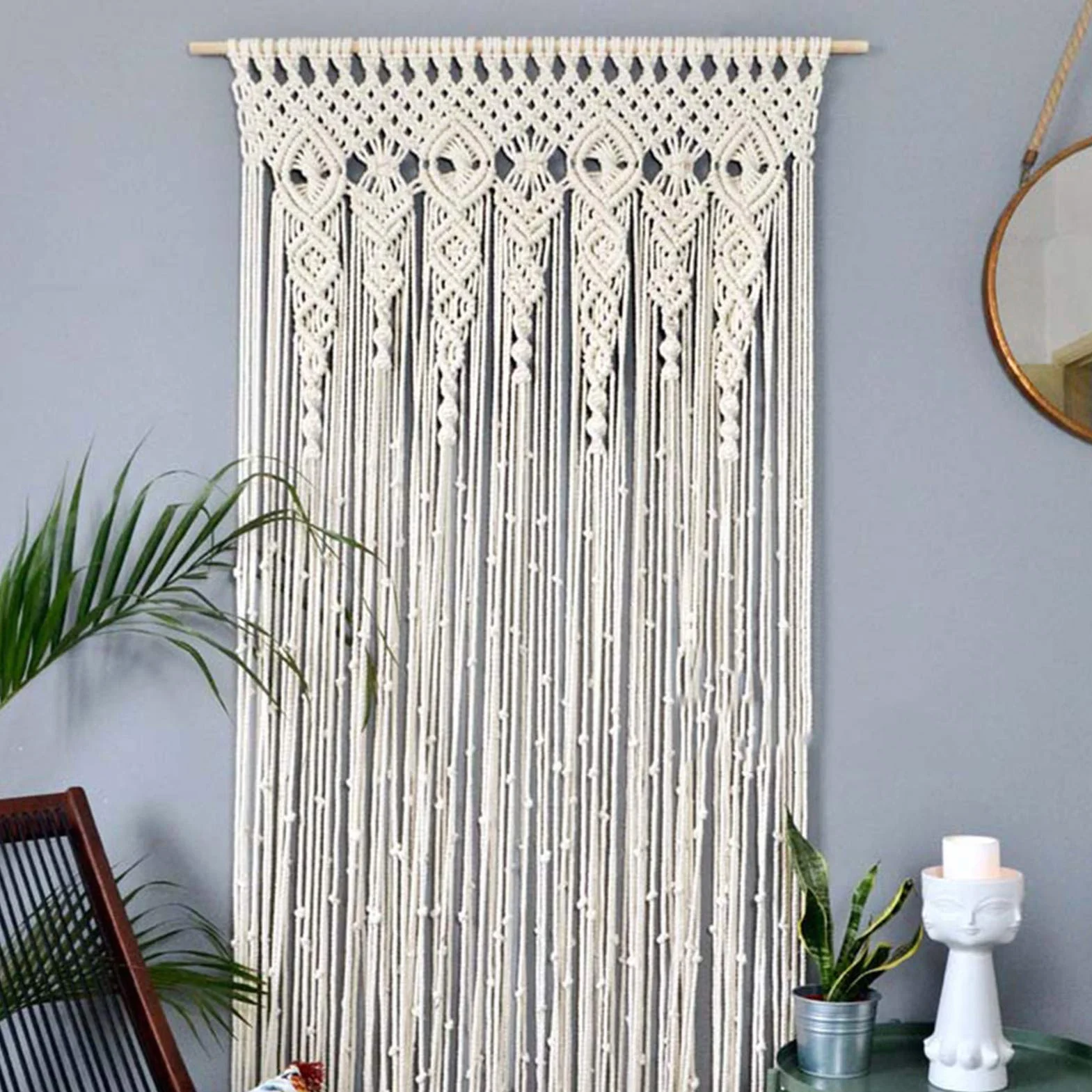 Makrama, makrama, gobelin w stylu boho, ręcznie tkana makrama, zasłona na drzwi, zasłona na drzwi, dekoracja ścienna, styl boho, zasłona okienna, zasłona na drzwi, tło weselne, dekoracja wnętrz