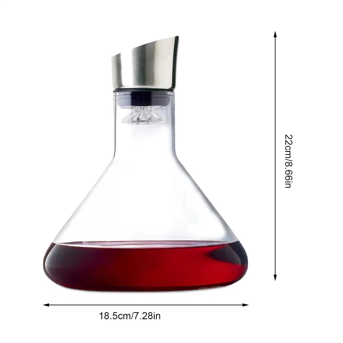 Dekanter do wina z dozownikiem, Aerator do butelek z winem, Aerator ręczny do wina, karafka z czerwonego szkła, karafka do wina 1500 ml kryształowa karafka do wina ręczny Aerator do dekantera wina,