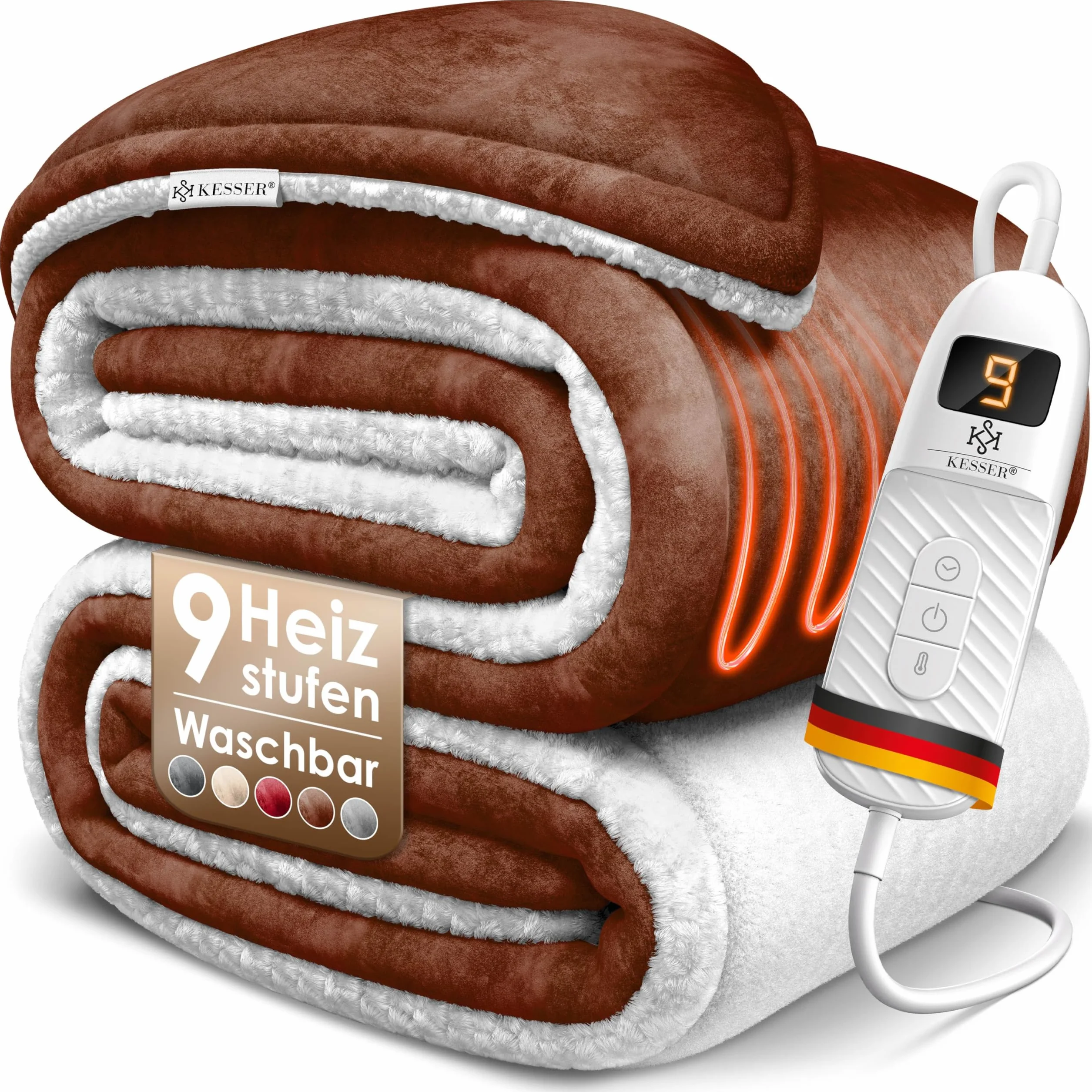 KESSER Koc grzewczy 180x130 cm dwustronny automatyczne wyłączanie 9 poziomów temperatury