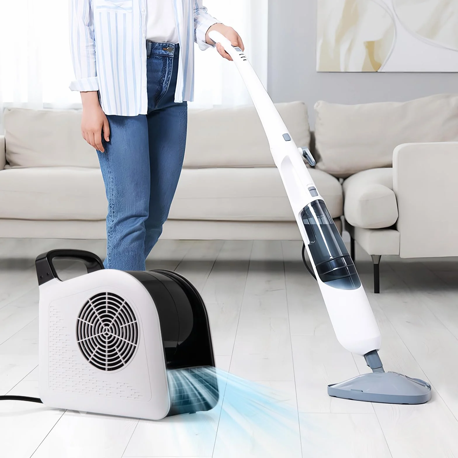 COSTWAY Dmuchawa podłogowa 130 W 3 prędkości głowica obracana 185° wentylator stojący