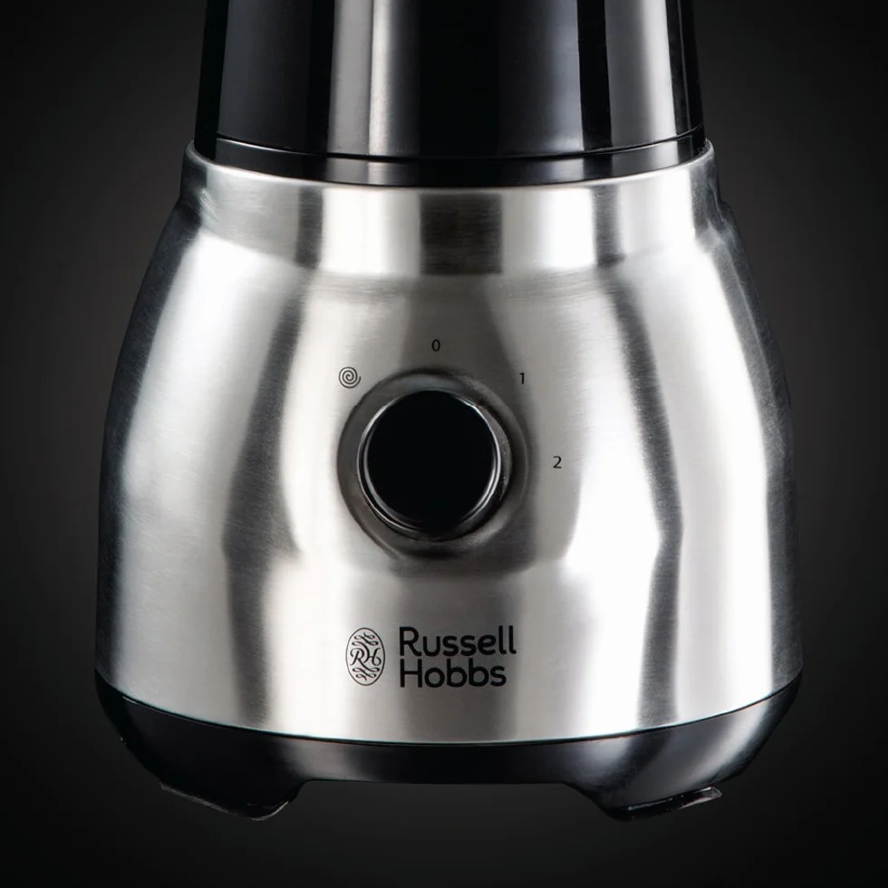 Russell Hobbs blender, blender kielichowy, pojemność 1,5l, pojemność butelki przenośnej 600ml, dwa poziomy prędkości i funkcja mielenia, moc 600W, srebny, Stainless Steel 2w1 23821-56