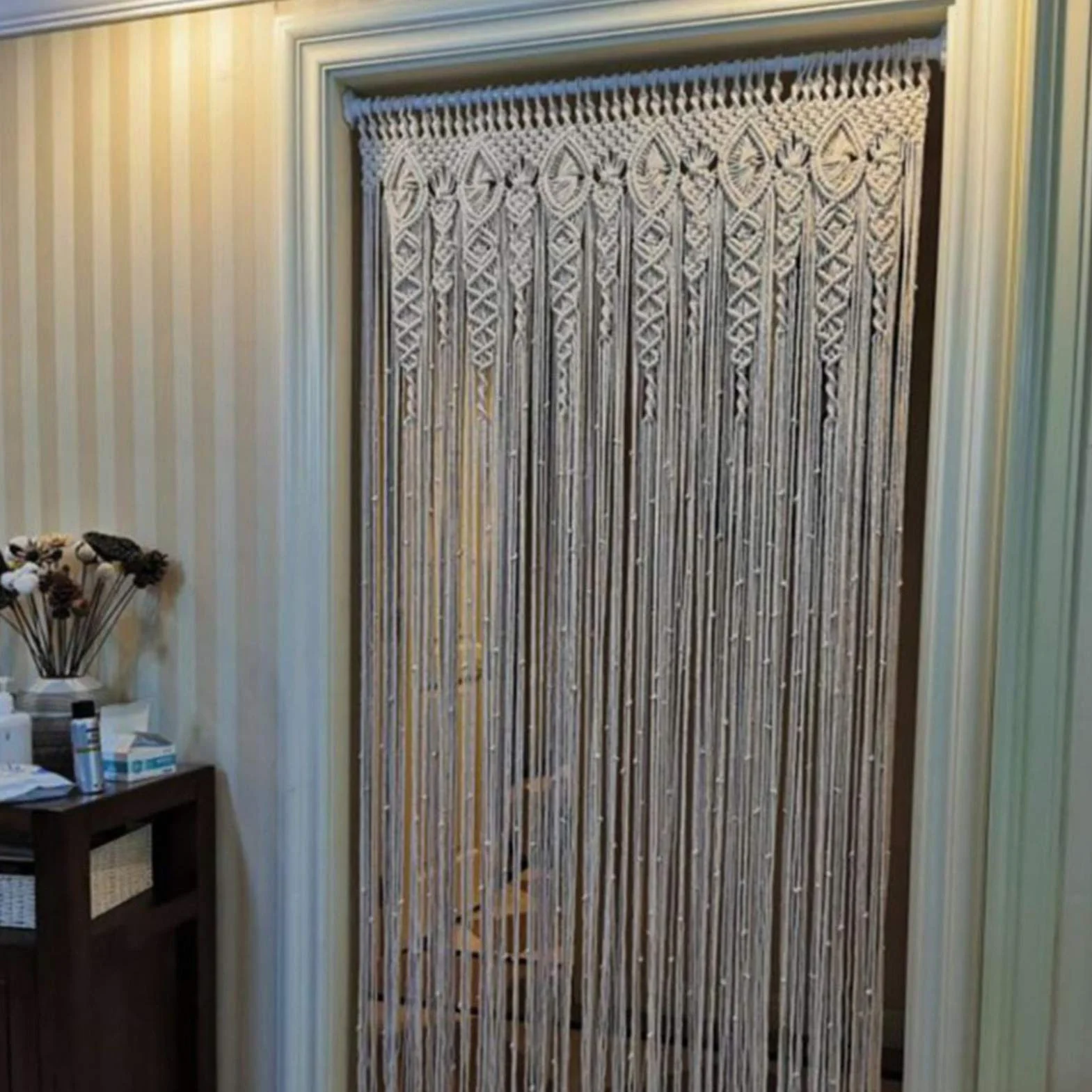 Makrama, makrama, gobelin w stylu boho, ręcznie tkana makrama, zasłona na drzwi, zasłona na drzwi, dekoracja ścienna, styl boho, zasłona okienna, zasłona na drzwi, tło weselne, dekoracja wnętrz